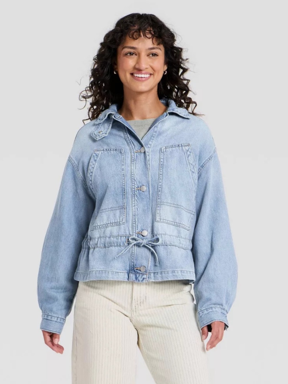 Women Cinched Denim Jacket - Universal Thread